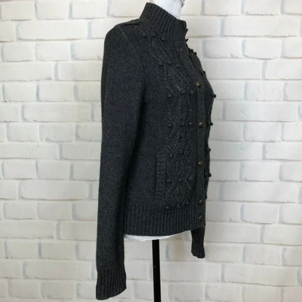 Talbots Gray Bauble Cardigan Sweater Size S - Picture 2 of 6